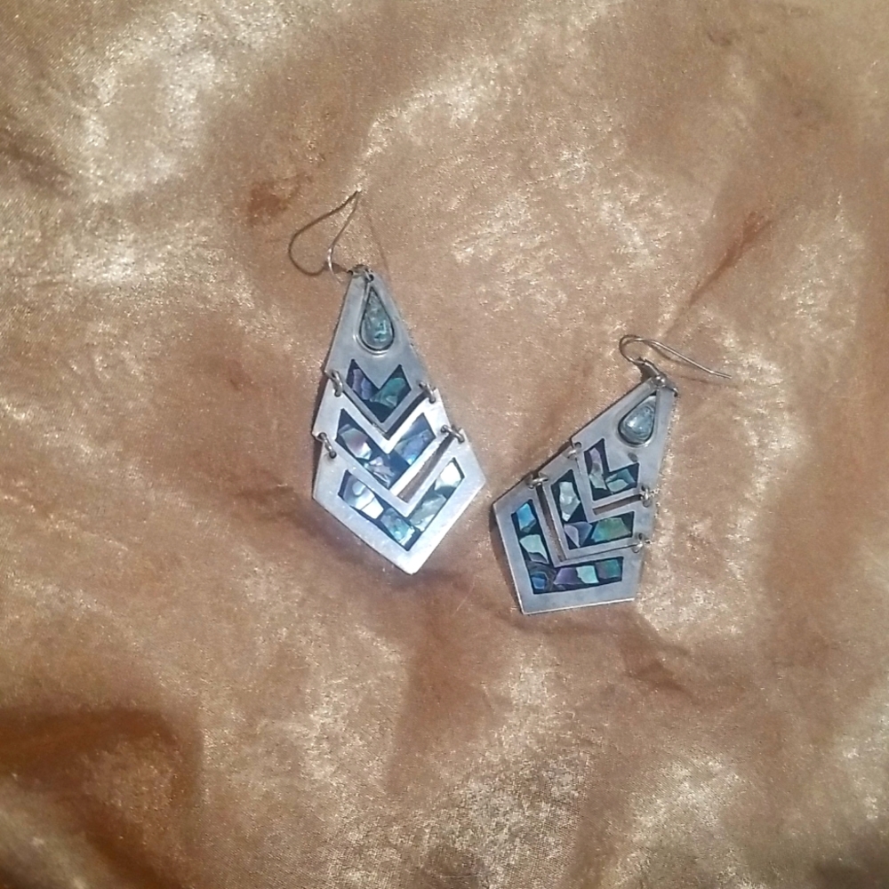 Silver stamped earrings